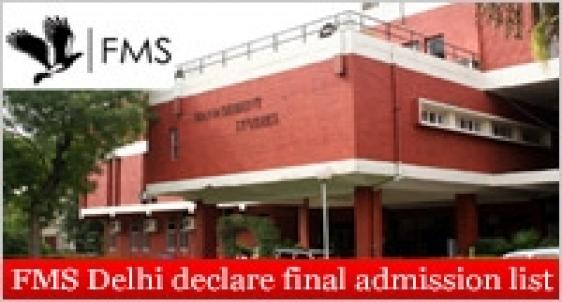 FMS Delhi announces the final admission result for admission 2014