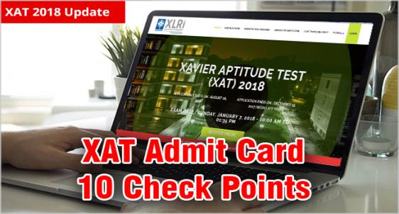 XAT Admit card 2018