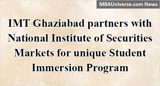 IMT Ghaziabad partners with National Institute of Securities Markets